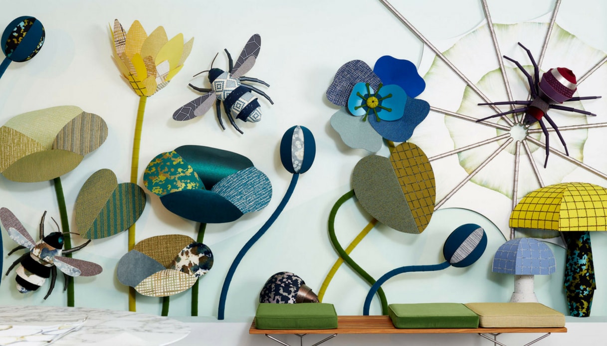 Tessuti e carte da parati diventano fiori e insetti, per colorare la casa di fantasia