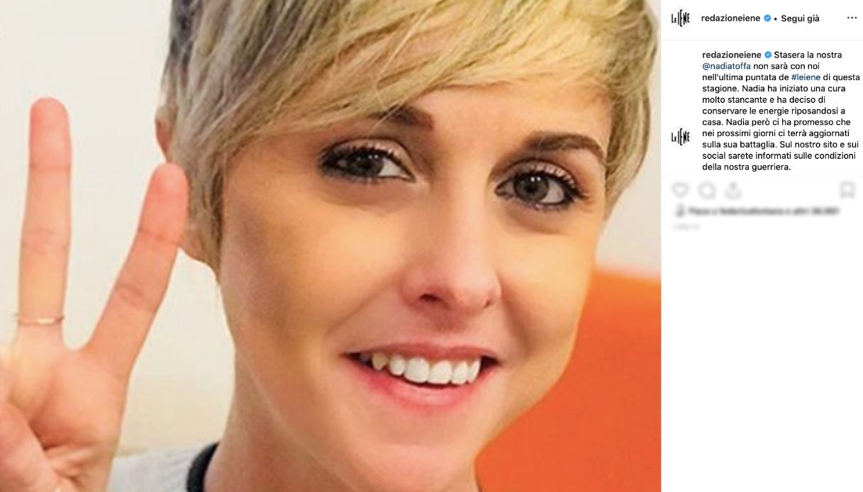 Nadia Toffa salta l'ultima puntata de Le Iene, il messaggio dei colleghi