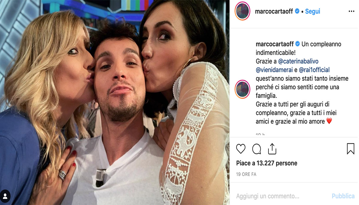 Vieni da Me, Marco Carta confessa alla Balivo: "Voglio un figlio” 
