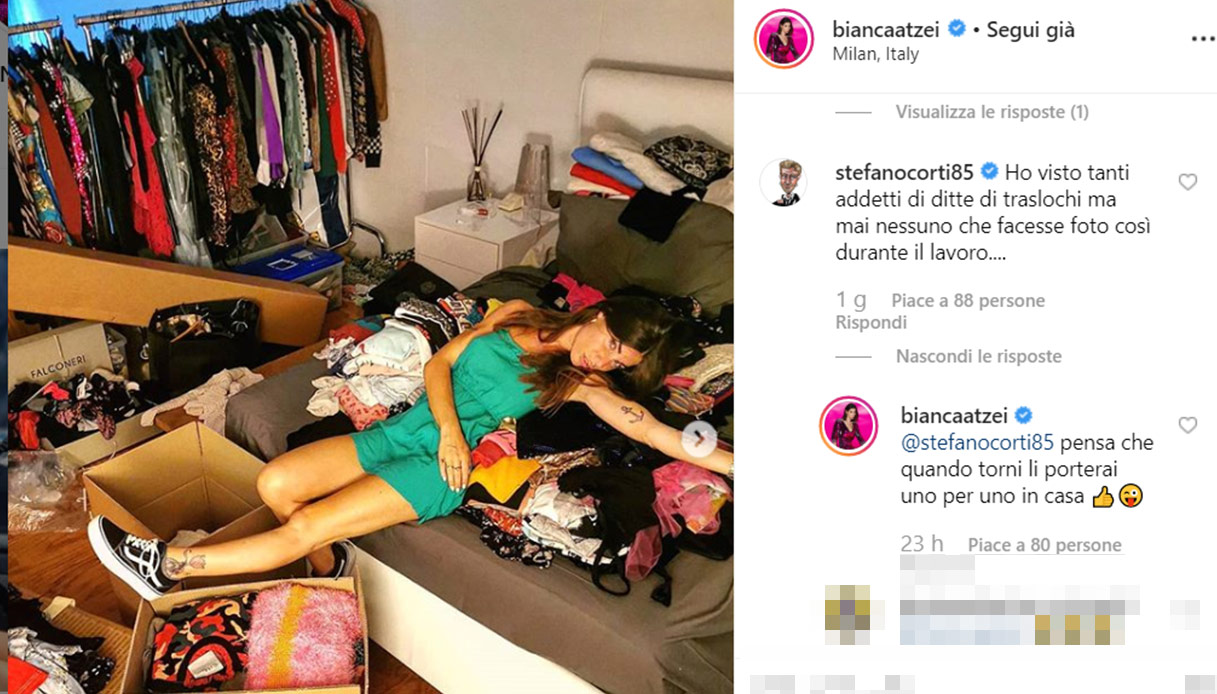 Bianca Atzei trasloco