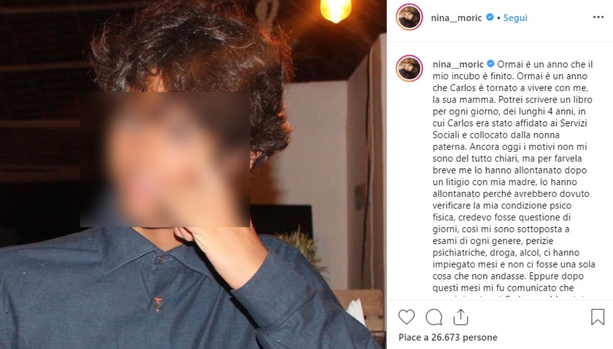 Carlos, il figlio di Nina Moric e Fabrizio Corona