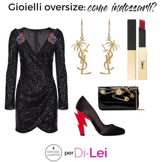 collage con idee di look per gioielli oversize