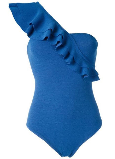 costume azzurro con rouches
