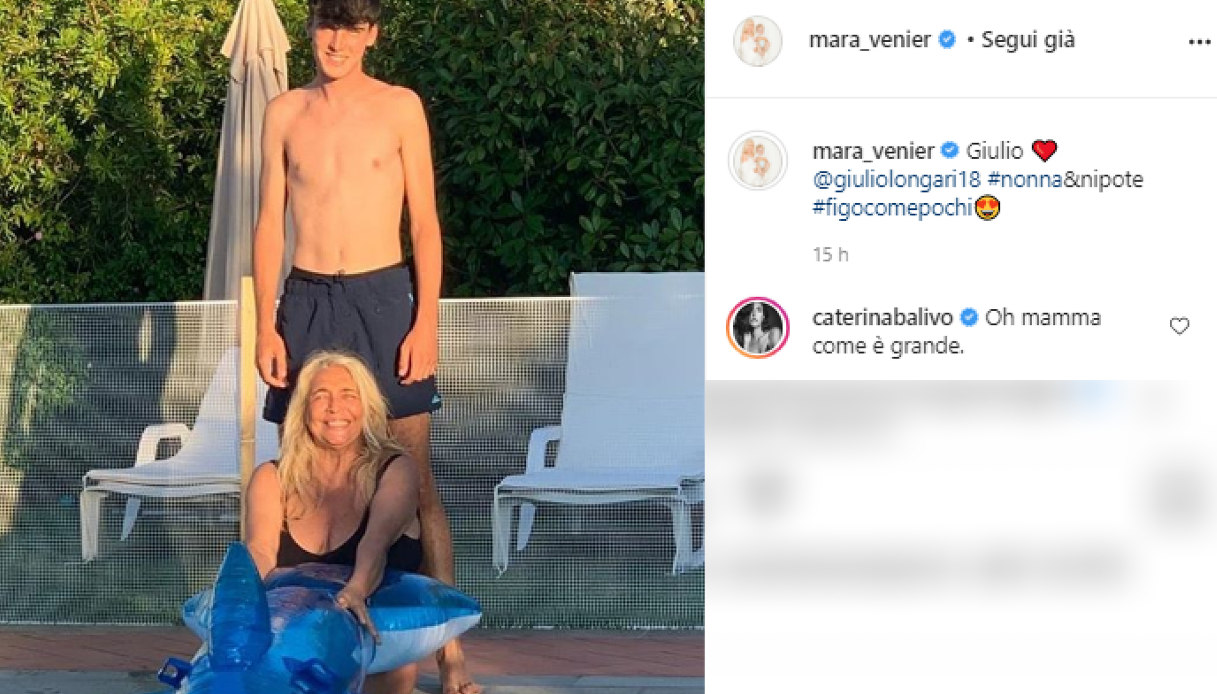 Mara Venier e il nipote Giulio Longari