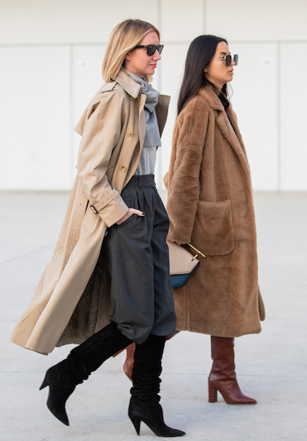 ragazze con stivali e cappotto