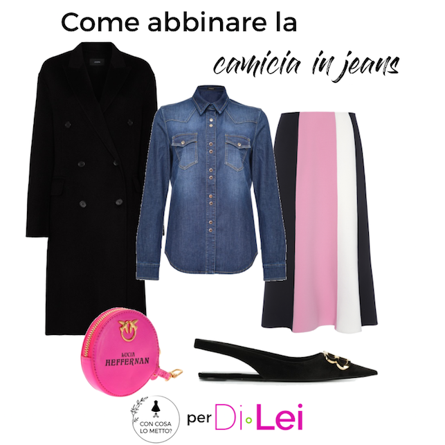 collage di capi con camicia in jeans