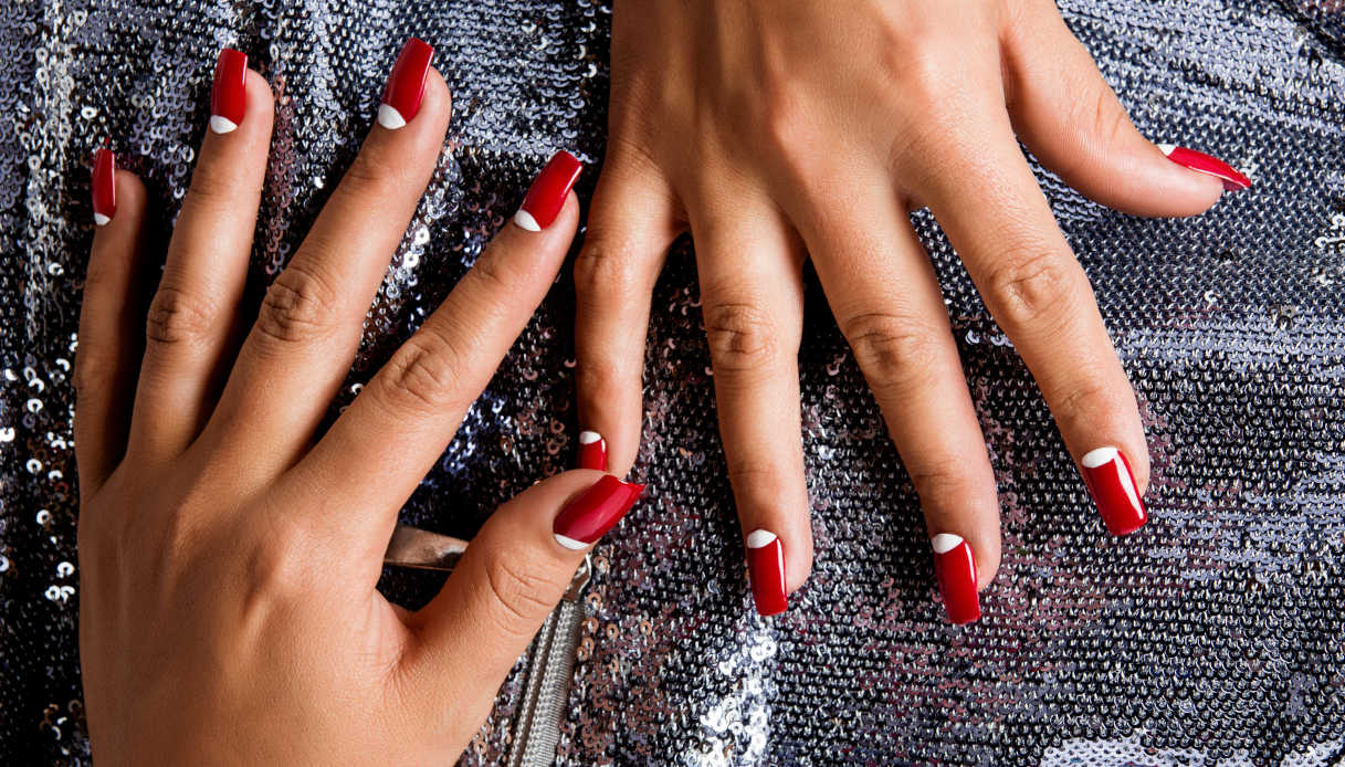 Half moon manicure