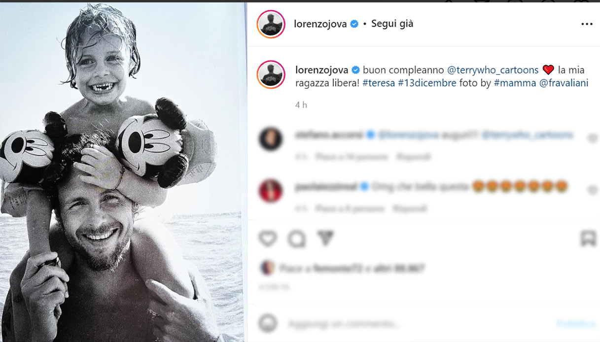 Jovanotti: auguri su Instagram ai 23 anni della figlia Teresa
