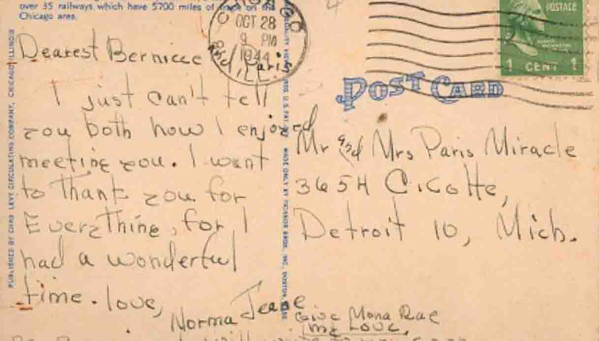 Una delle lettere di Marylin Monroe a Bereniece