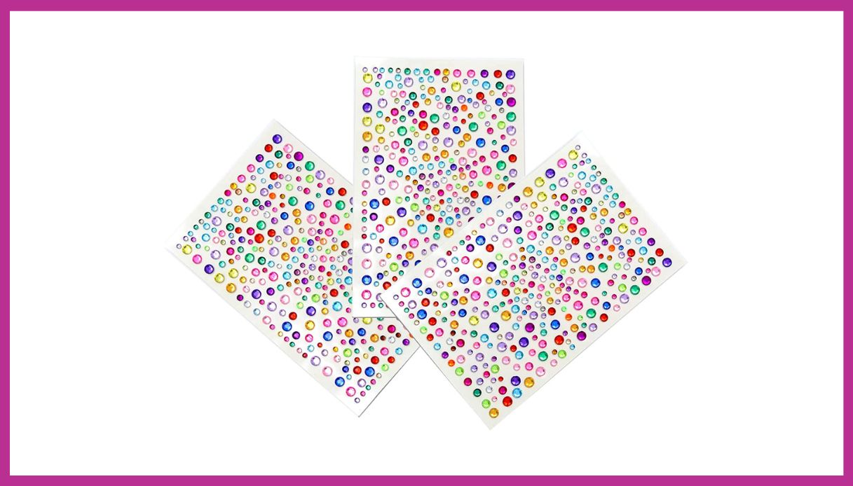 fogli brillantini adesivi colorati varie dimensioni