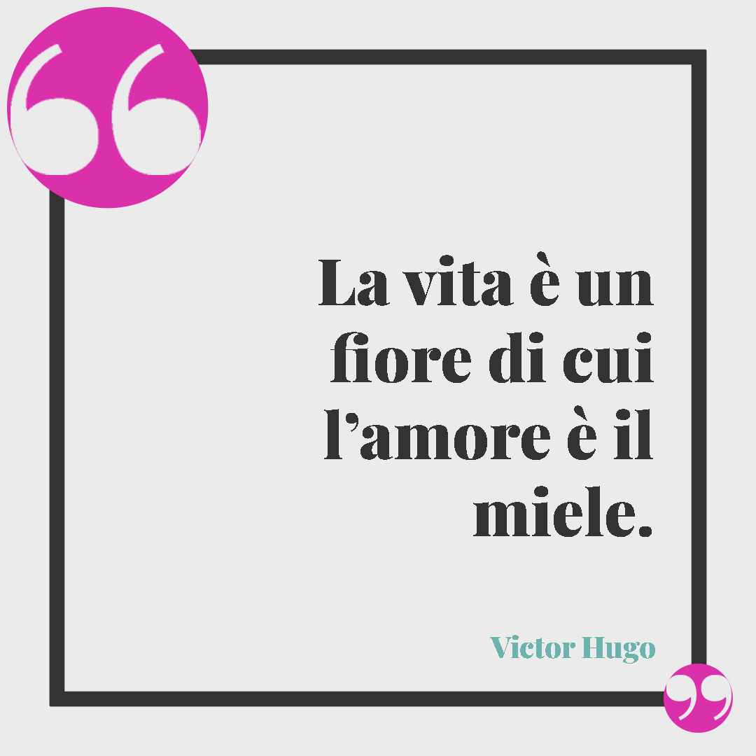Frasi brevi sulla vita. La vita è un fiore di cui l’amore è il miele. (Victor Hugo)