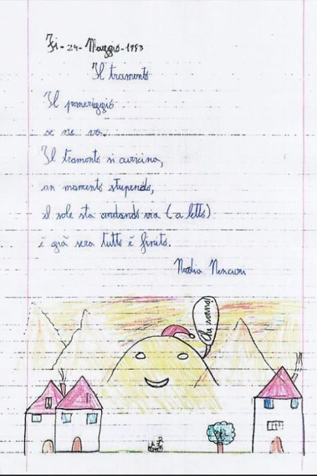Il Tramonto, la poesia della piccola Nadia, vittima della mafia