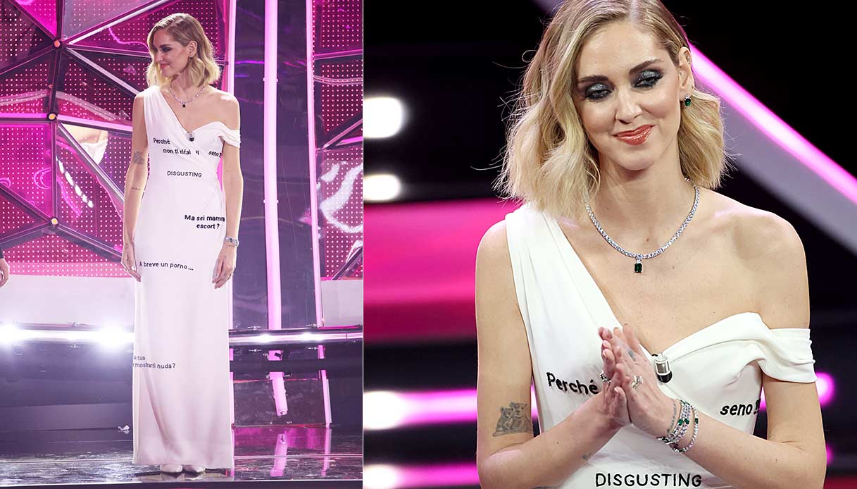 Sanremo, prima serata: l'abito contro l'odio della Ferragni