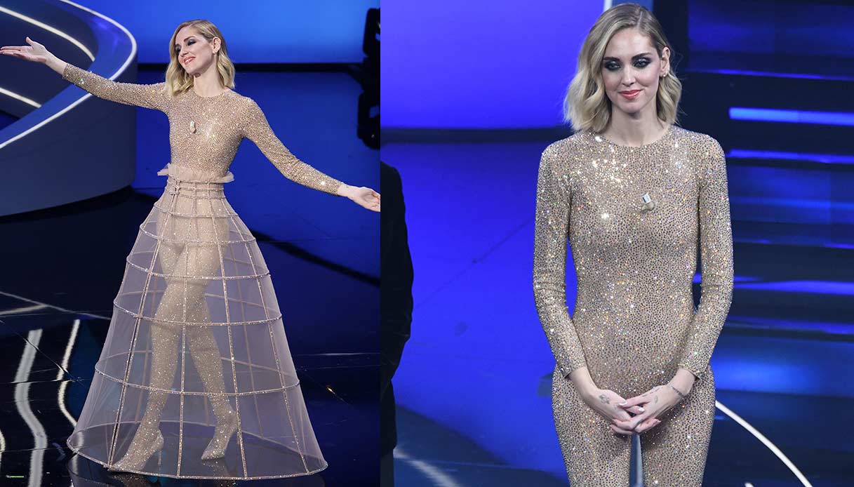 Sanremo, prima serata: l'abito gabbia di Chiara Ferragni