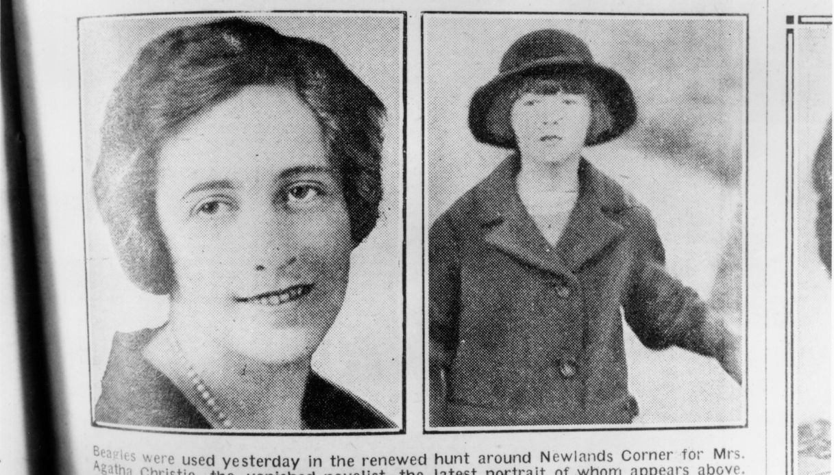 Un articolo di giornale che riporta la misteriosa scomparsa della scrittrice
