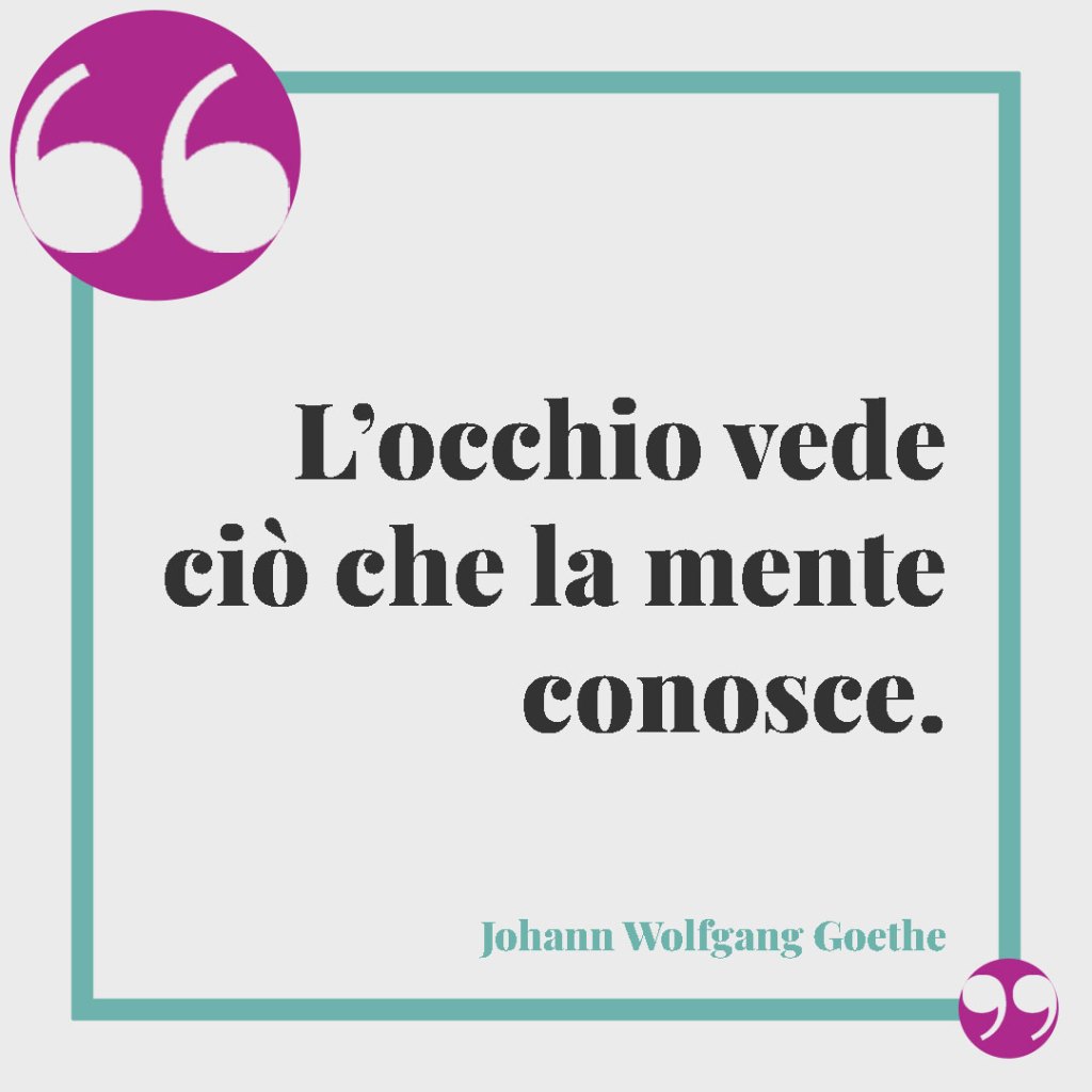 Frasi sui dettagli e i particolari. L’occhio vede ciò che la mente conosce. Johann Wolfgang Goethe