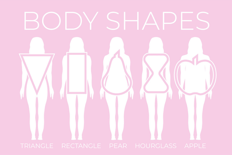 body shape bianche su fondo rosa