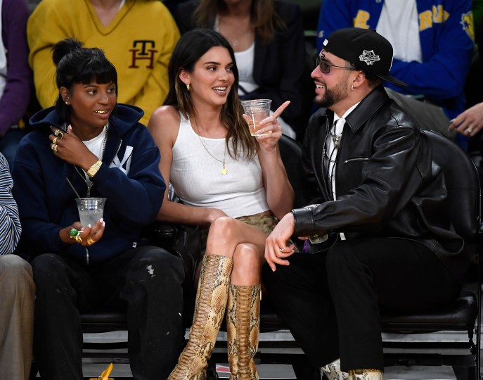 Kendall Jenner e Bad Bunny alla partita dei Los Angeles Lakers