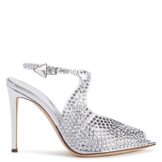 sandali in strass argento