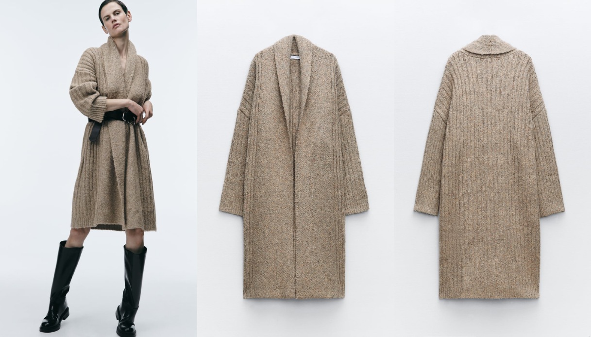 Cappotto in maglia aperto di Zara