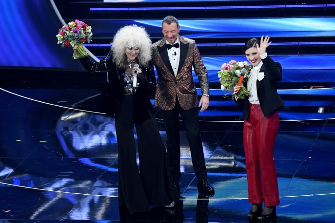 Donatella Rettore e Ditonellapiaga con Amadeus
