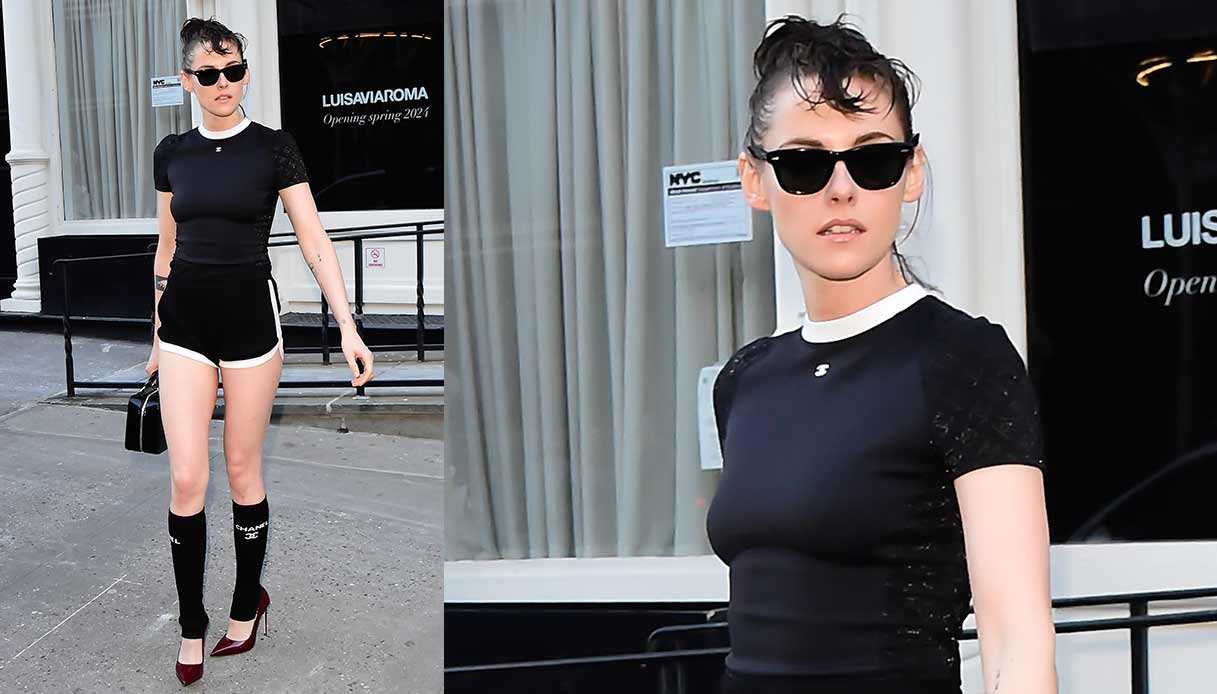 Kristen Stewart a New York, ospite del Late Night With Seth Meyers, il 12 marzo 2024