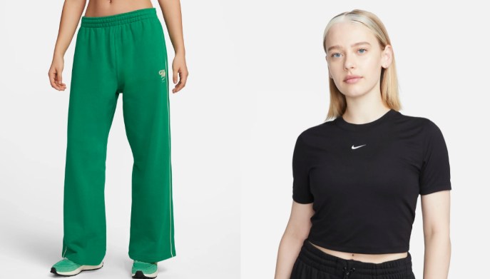 Pantaloni ampi e maglietta slim e corta