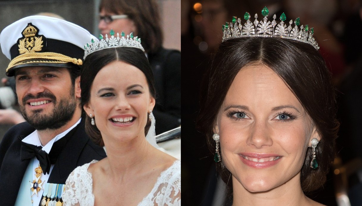 Sofia di Svezia con la tiara nuziale
