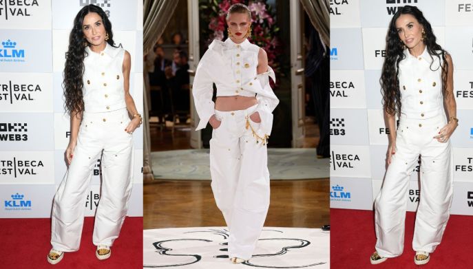 Demi Moore e sfilata Schiaparelli SS 24