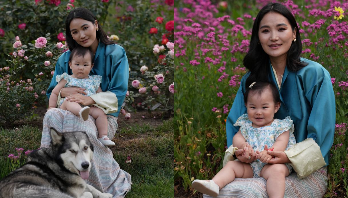 La Regina Jetsun Pema festeggia 34 anni con la figlia
