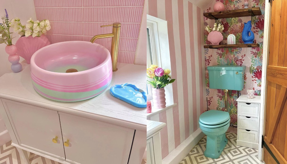 Il bagno della casa arcobaleno