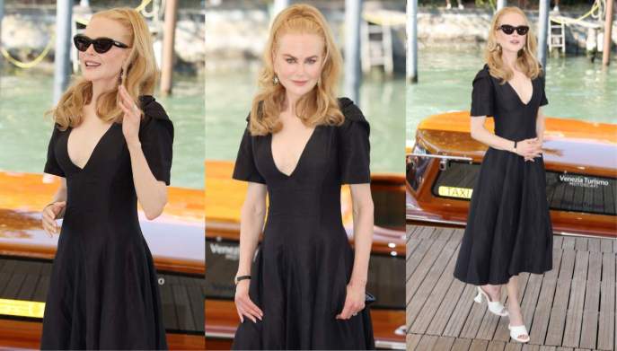 Nicole Kidman all'arrivo al Lido di Venezia 2024