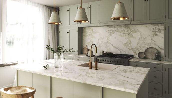 cucina in marmo verde