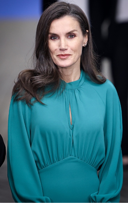 Letizia di Spagna, abito verde cut-out