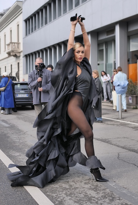 Un'ospite alla Milano Fashion Week