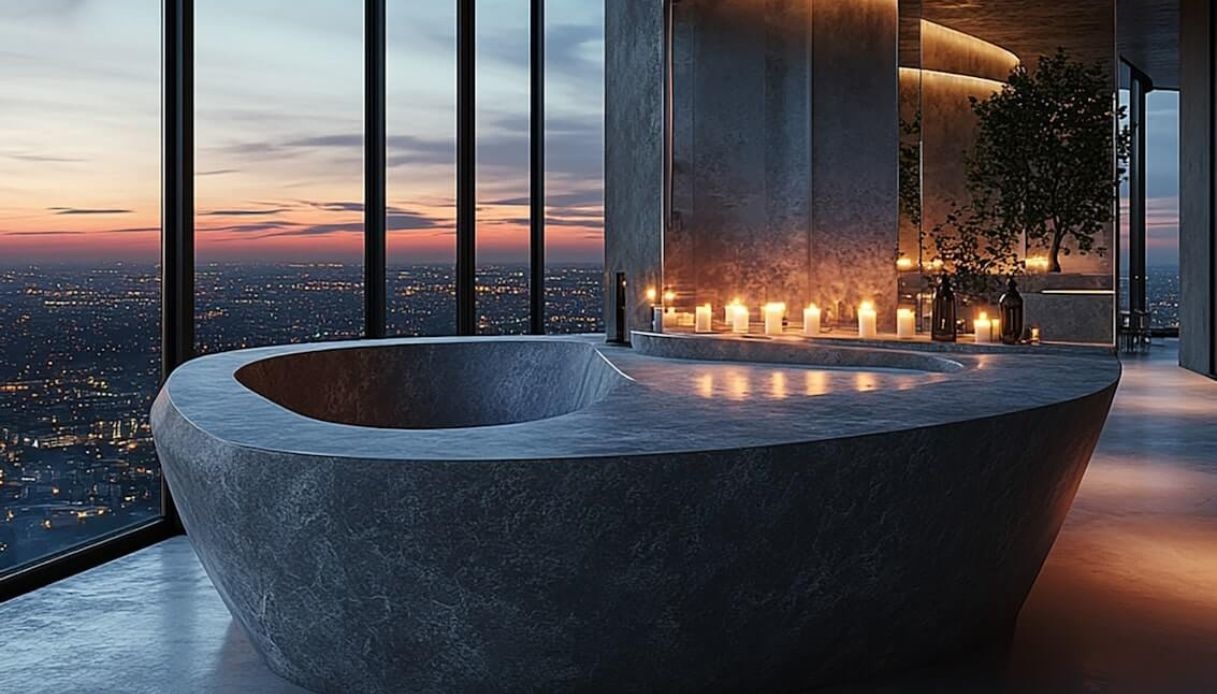 Il lussuoso bagno in marmo