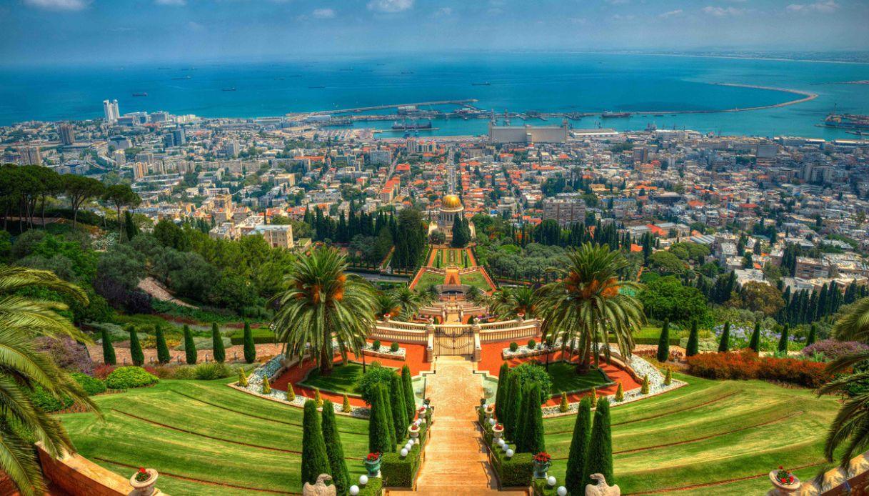 La vista sulla Baia di Haifa dalle Terrazze