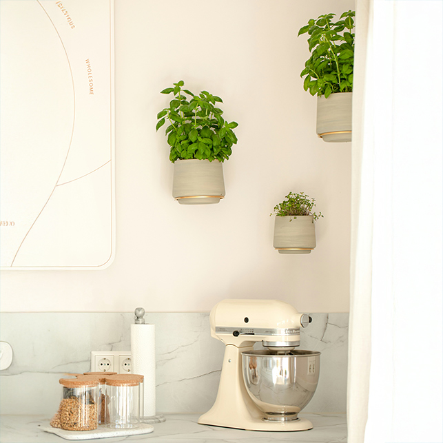 I vasi sospesi si adattano perfettamente anche a cucine dallo stile contemporaneo