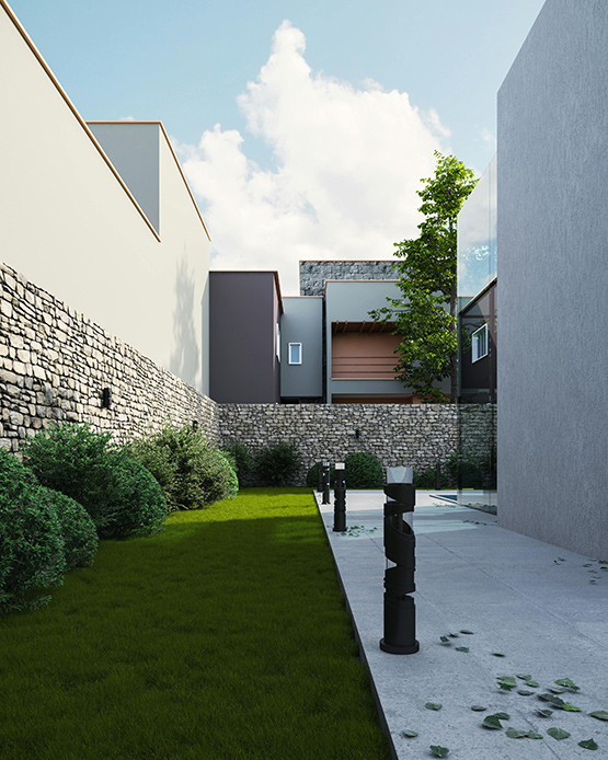 La scelta di una pavimentazione essenziale valorizza lo stile moderno del giardino