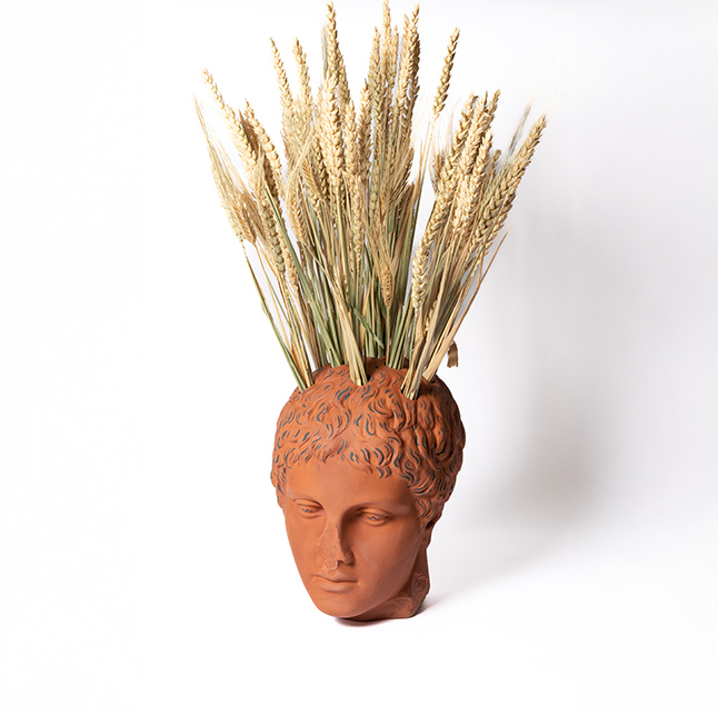 La memoria contadina e il culto del grano rivivono in questa testa votiva in terracotta: un vaso che racconta identità, Sicilia e ritualità