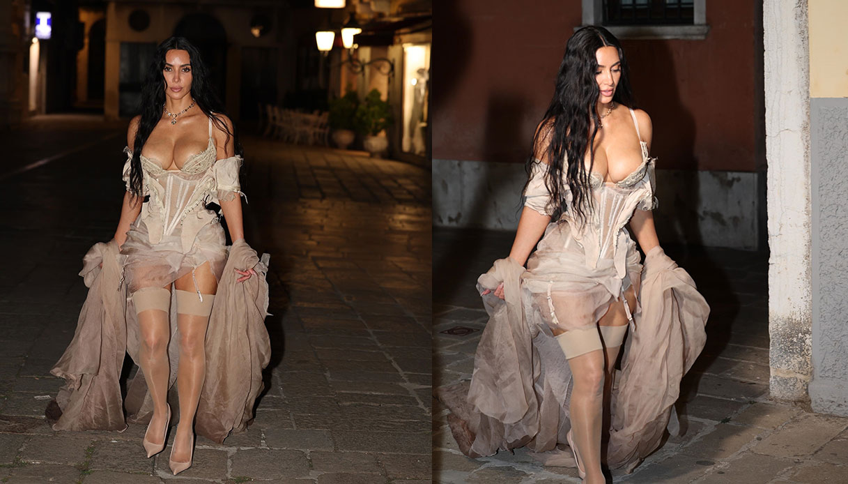 Venezia, Matrimonio Bezos-Sanchez - giorno 5 - Kim Kardashian sfila in reggicalze per andare al "pigiama party after-party"