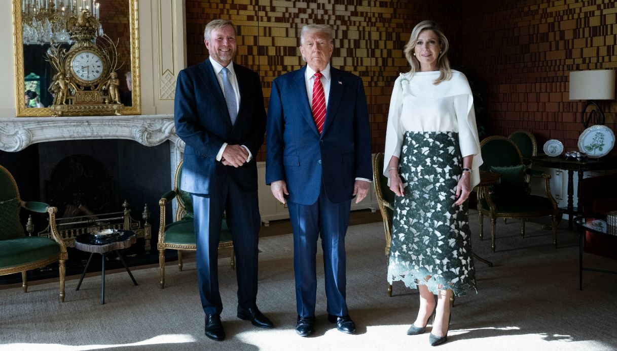 Il Re e la Regina dei Paesi Bassi con Trump